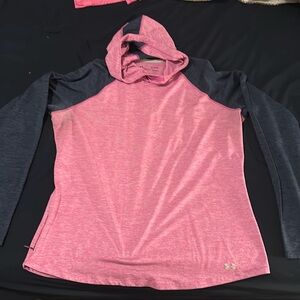 Under Armour with hood- Pink/Blue XL